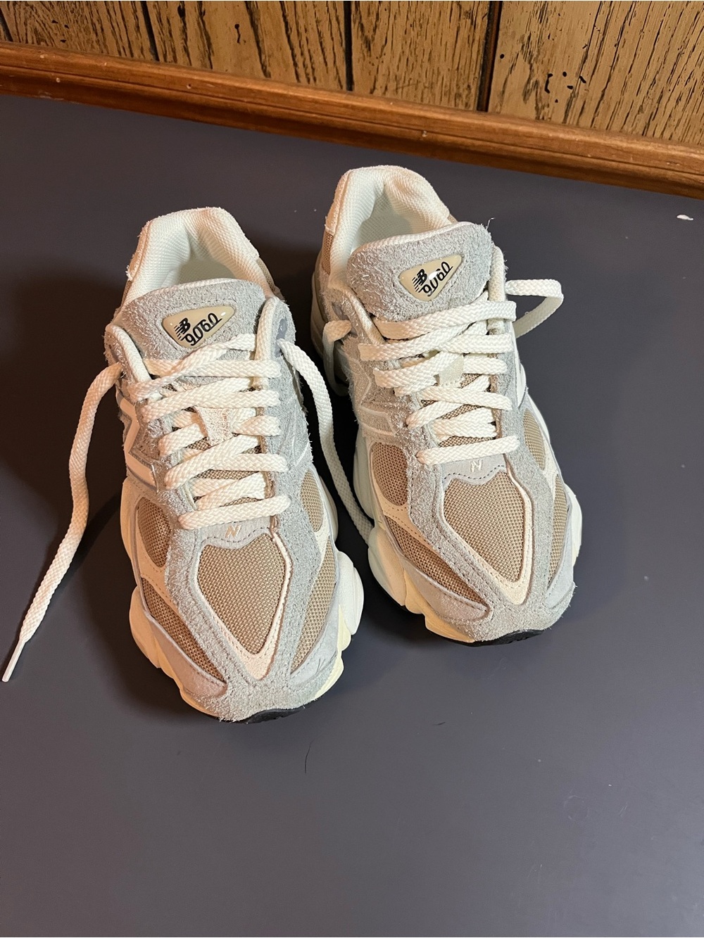 New Balance Beige and Cream Athletic Sneakers